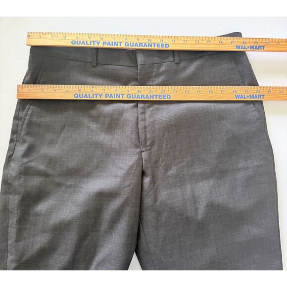 NWT Kenneth Cole Gray Slim Fit Wool Pants Unhemmed Modern Suit Trousers W36 - Picture 8 of 8